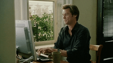 Jim Carrey qui tape sur un ordi 