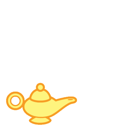 Molang as Disney's Blue Genie in Aladdin's lamp